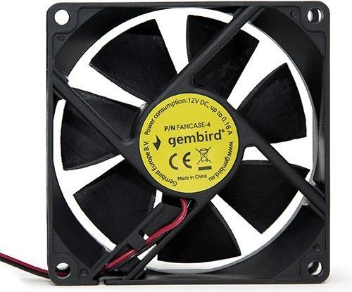 Image du produit Gembird FANCASE-4 Ventilateur pour boîtier PC avec connecteur d'alimentation à 4 broches (80 mm, 1 x)