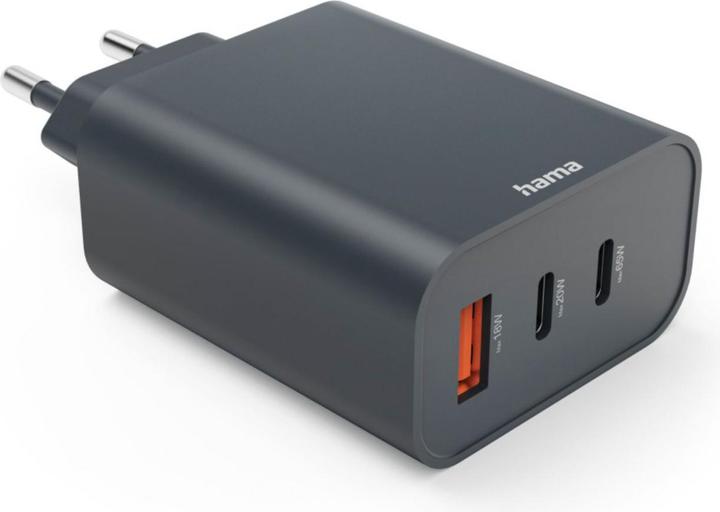 Produktbild Hama Schnellladegerät, 2x USB-C, USB-A, PD, 65W, Anthrazit (65 W)