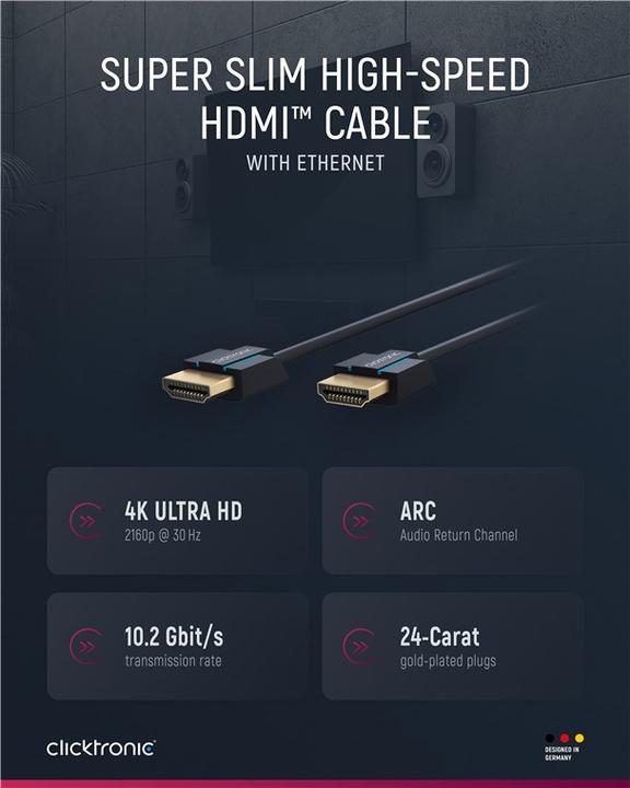 Produktbild clicktronic HDMI (Typ A) — HDMI (Typ A) (3 m, HDMI)