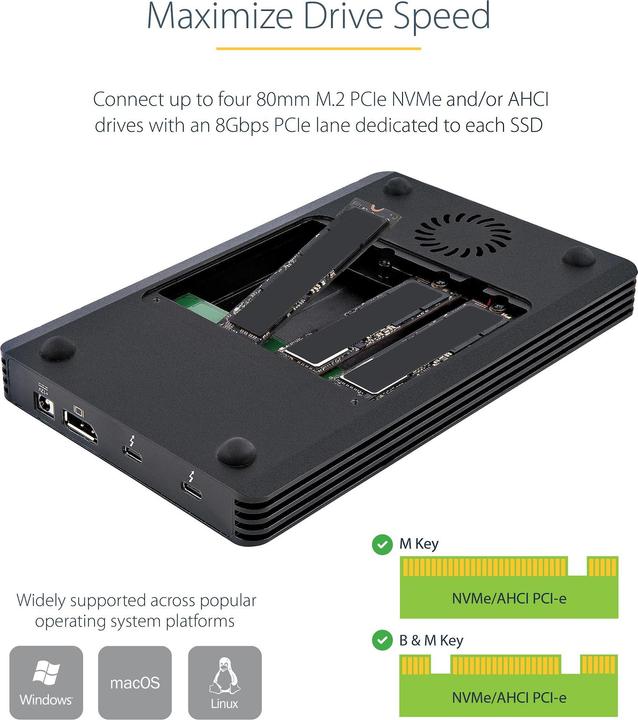 Immagine prodotto StarTech .com 4 baie Thunderbolt 3&trade, armadio NVMe (M.2 2280)