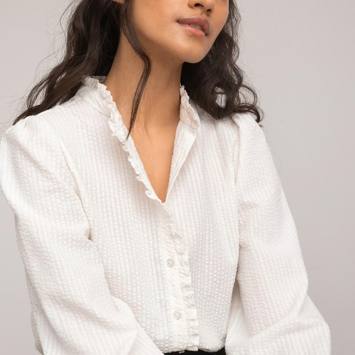 Produktbild La Redoute Collections Langärmelige Bluse mit Rüschenkragen (42)