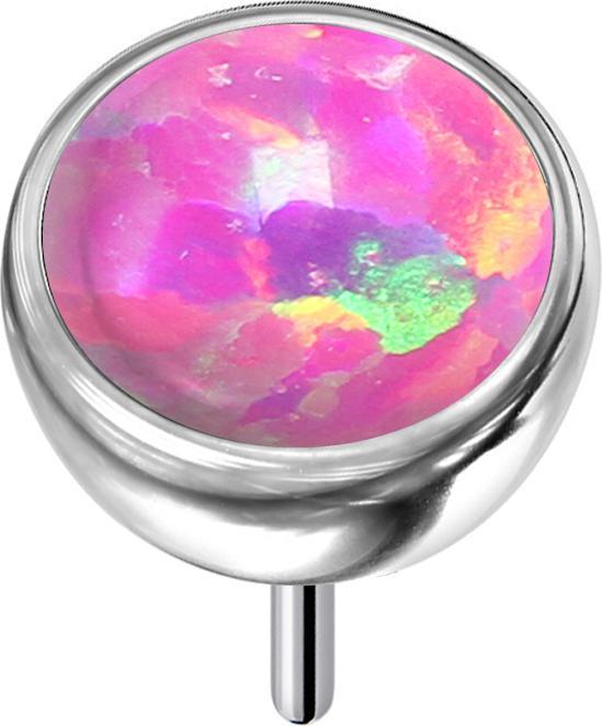 Immagine prodotto Star Piercing Emisfero Threadless argento con rosa opalino (senza ottone, Titanio G23)