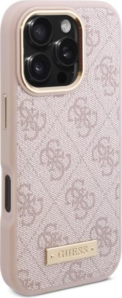 Productafbeelding Guess GUHMP16XU4GPRP iPhone 16 Pro Max 6,9" różowy/roze hardcase 4G Logoplaat MagSafe (Apple iPhone 16 Pro Max)