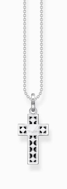 Produktbild Thomas Sabo Kette Kreuz schwarze Steine silber (925er Silber, 40 - 45 cm)