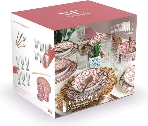 Actual product image Villa D'Este Home Tivoli Kasbah Porpora Tafelservice aus Porzellan 18tg (6 Piece)