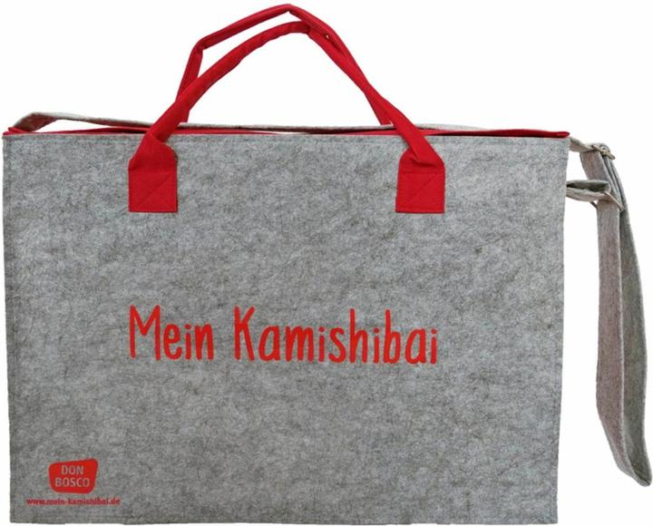 Immagine prodotto Borsa a tracolla "My Kamishibai". Modello 2019. Realizzata in feltro grigio, fondo rinforzato