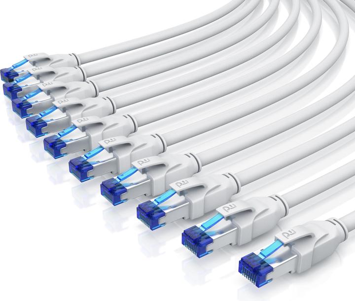 Actual product image Primewire 10x CAT 8.1 Netzwerkkabel 40 Gbits, LAN Kabel Patchkabel, CAT 8 Gigabit Ethernet Cable, RJ45 Stecker (S/FTP, PiMF, CAT8.1, 1 m)