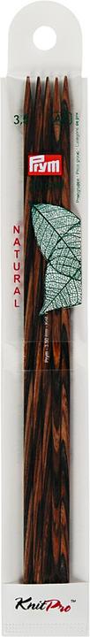 Actual product image Prym Stocking needles Natural, coloured 3.50 mm, 20 cm, card 5 pcs, birch wood