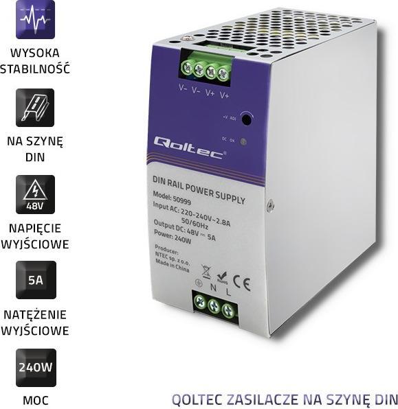 Produktbild Qoltec 50999 DIN rail power supply 240W (240 W)