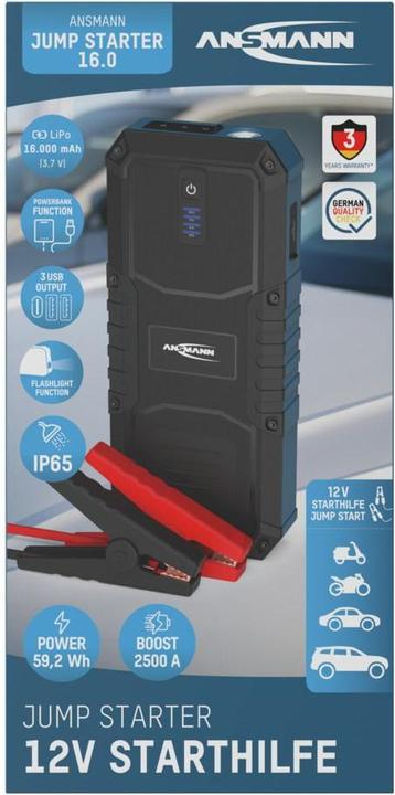 Actual product image Ansmann Jump Starter 16.0 (2500 A, 16000 mAh)