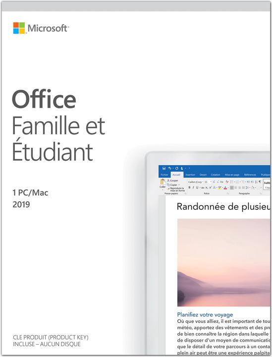 Produktbild Microsoft Office Home & Student 2019 Französisch (1 User, unbegrenzt)