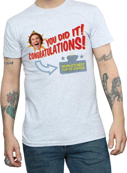 Actual product image Elf Mens World's Best Coffee T-Shirt (3XL)