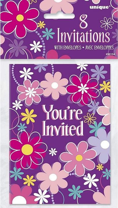 Produktbild Unique Party Floral Einladungen Karton 8erPack (8 Stk.)