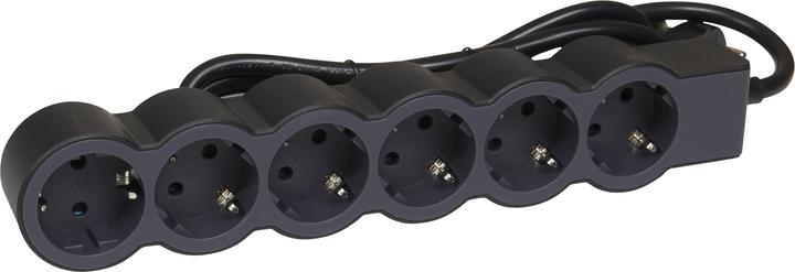 Actual product image Legrand Flat socket strip 6x socket, 1.5 metre cable Black 694558 (6 x, CEE 16/5, 1.50 m)