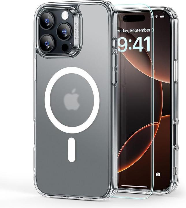 Produktbild ESR Classic Hybrid Halolock MagSafe Case + Tempered Glass for iPhone 16 Pro - Semi-Transparent (Apple iPhone 16 Pro)