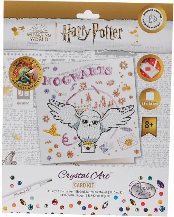 Actual product image Craft Buddy Hogwarts & Hedwig, 18x18cm Crystal Art Card