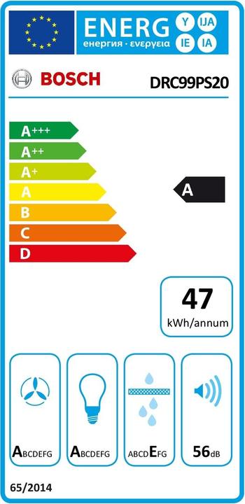 Label énergétique Bosch Hausgeräte DRC99PS20 (Hotte de plafond)