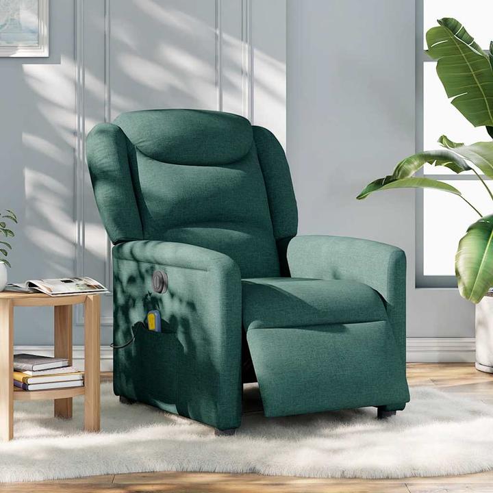 Actual product image VidaXL Massage chair electric dark green fabric