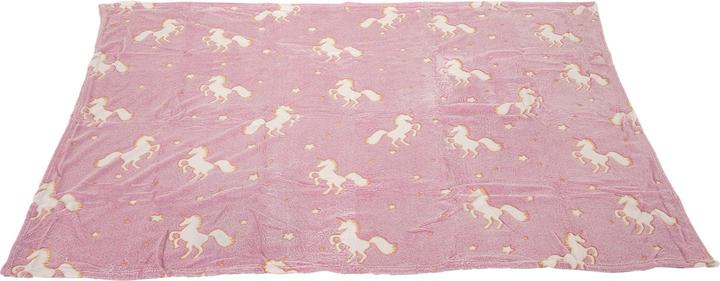 Toi-Toys Glow N fun Glow in the Dark Decke Einhorn, 130x150cm (130 x 150 cm)