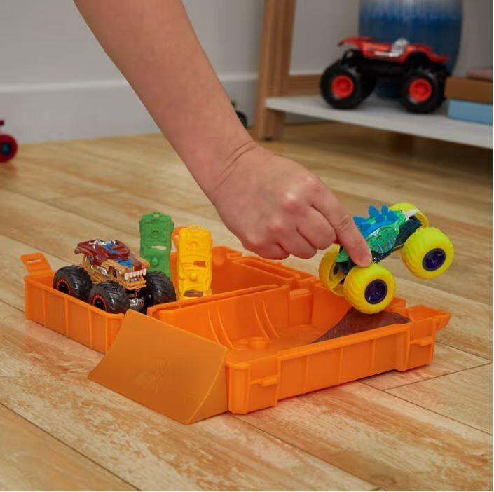 Actual product image Hot Wheels Monster Trucks Stunt N' Go Fossil Fuel Playset (EC)