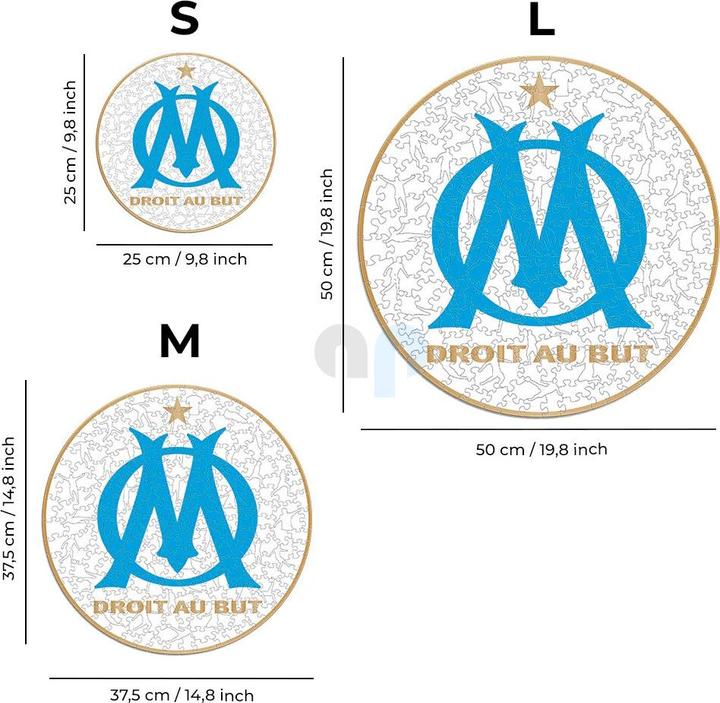 Image du produit Iconic Olympique de Marseille - Logo - Puzzle en bois Taille M (270 pièces) (270 pièces)