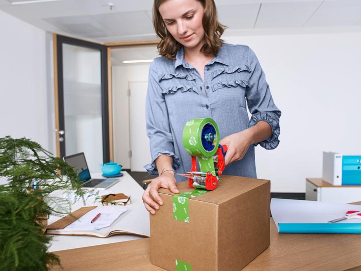 Actual product image tesa tesapack ECO & STRONG packaging tape - environmentally friendly packaging tape made from 100 % (50 mm)