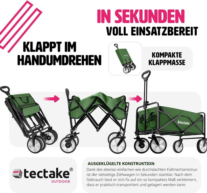 Produktbild tectake Faltbarer Bollerwagen Leon mit Bremsen