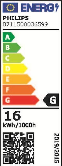 Label énergétique Philips Lampe de four T22 (E14, 15 W, 90 lm, 1 x, E)