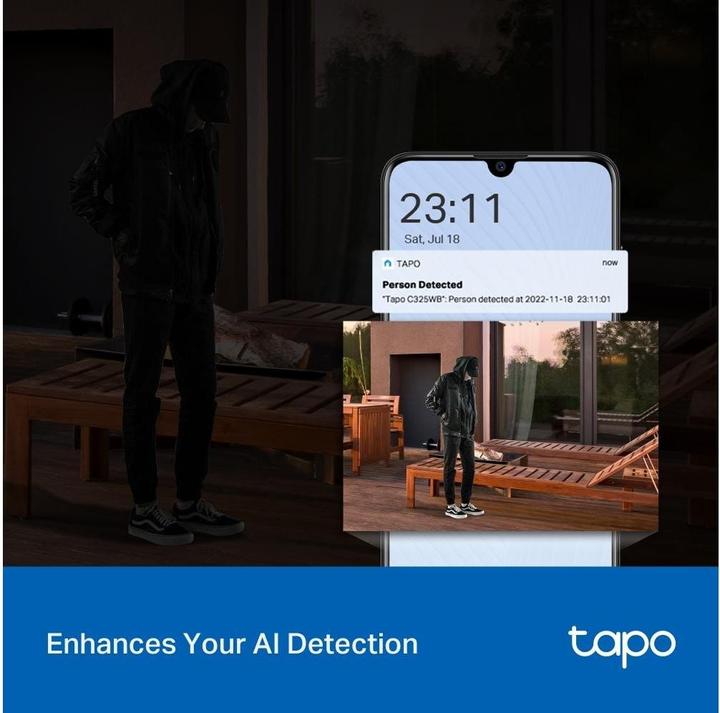 Produktbild TP-Link Tapo C325WB 4MP QHD Outdoor Kamera ColorPro MicroSD (2688 x 1520 Pixel)