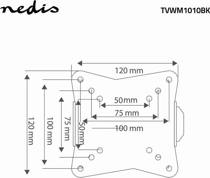 Immagine prodotto Nedis Supporto fisso per TV a parete | 13-27 " | Peso massimo dello schermo supportato: 30 kg | L minimo (Muro, 27", 30 kg)