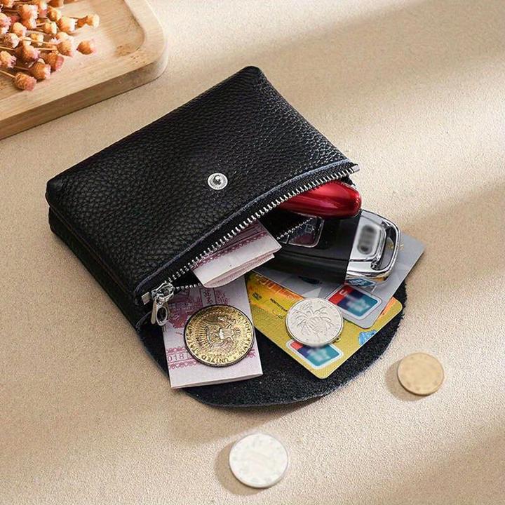 Actual product image Only-Bags.Store Mini vintage vegan wallet, genuine leather card holder, portable card holder and wallet for