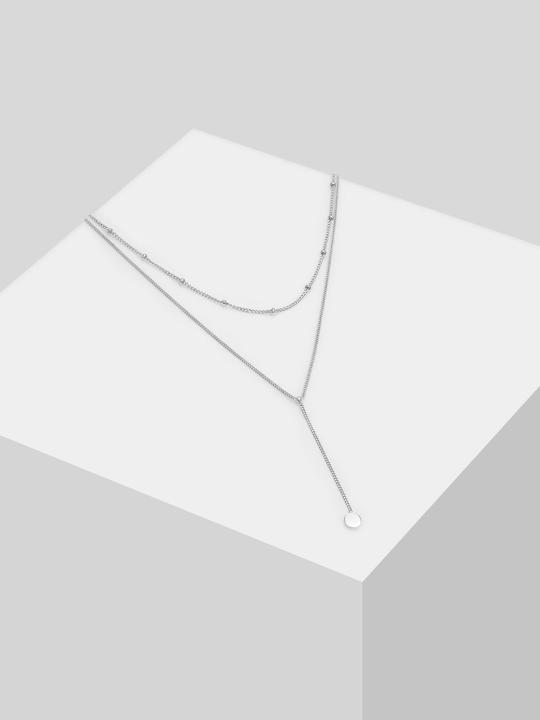 Produktbild Elli Layer Y-Kette Plättchen (925 Silber, 45 - 48 cm)