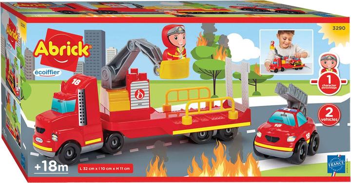 Actual product image Ecoiffier Abrick Fire Department Two Vehicles, Moving Elements 34 Accessories