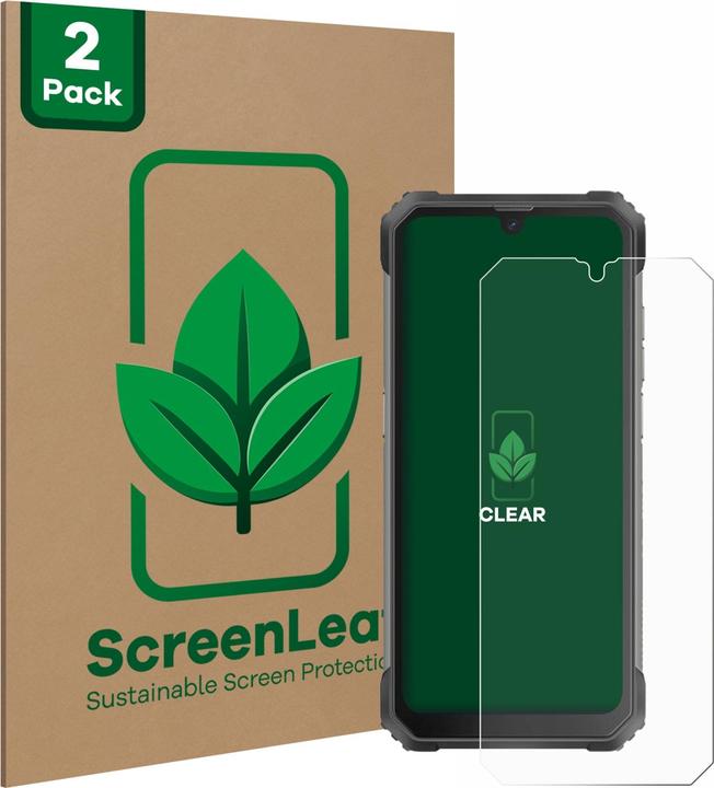 Produktbild ScreenLeaf Schutzfolie nachhaltiger Displayschutz Displayschutzfolie Folie Klar Transparent (2 Stück, Blackview BV8800)