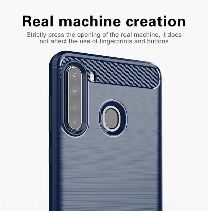 Image du produit Cadorabo TPU Ultra Slim carbon edelstahl Combi Cover (Samsung Galaxy A21)