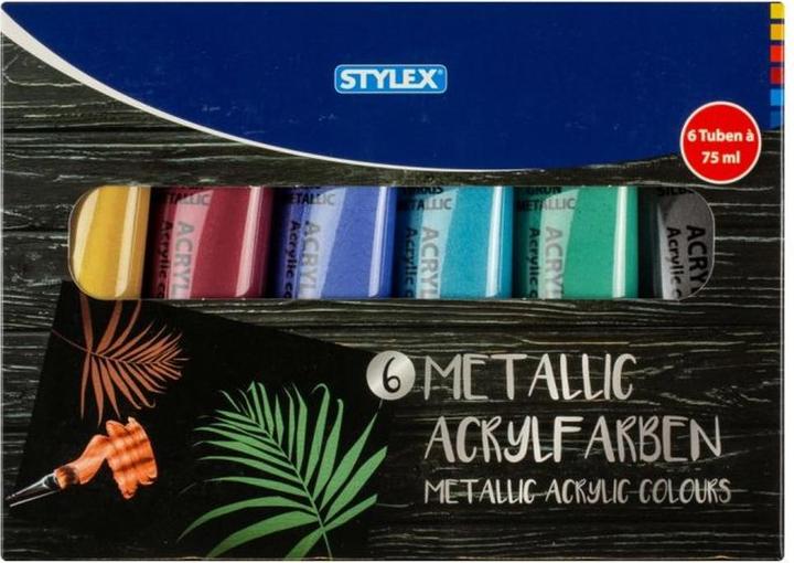 Actual product image Stylex Acrylic paint 6er 75 ml multicoloured (Multicoloured metallic, 75 ml)