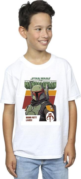 Immagine prodotto Star Wars The Mandalorian Boba Fett Lives Maglietta Ragazzi (140, 146)
