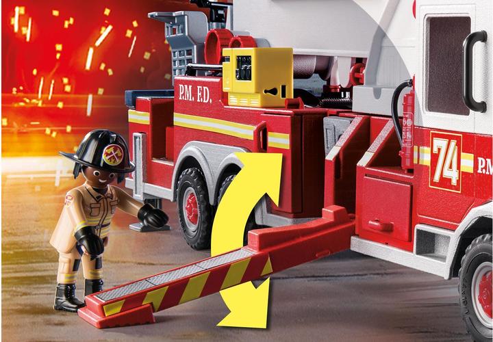 Immagine prodotto Playmobil Veicolo antincendio: scala a torre US (70935, Playmobil Città d'azione)