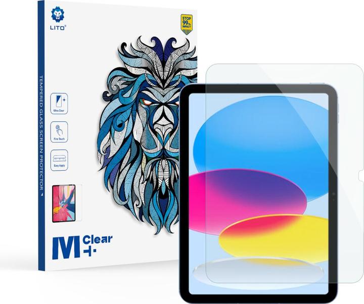 Lito iPad 10 10.9 vetro blindato - Trasparente (1 Pezzo/i, iPad 10.9 (2022))