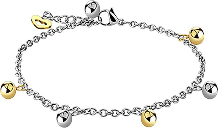 Star Piercing Kette silber mit Kugeln vergoldet und silber (Chirurgenstahl 316L)