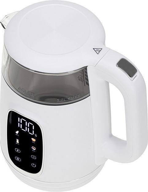 Actual product image Adler AD 1305 electric kettle white/silver (1.70 l)