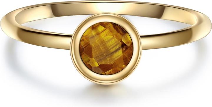 Actual product image Glanzstücke München Ladies Sterling Silver Tiger Eye Yellow Gold - 28691 (58, 925 Silver)