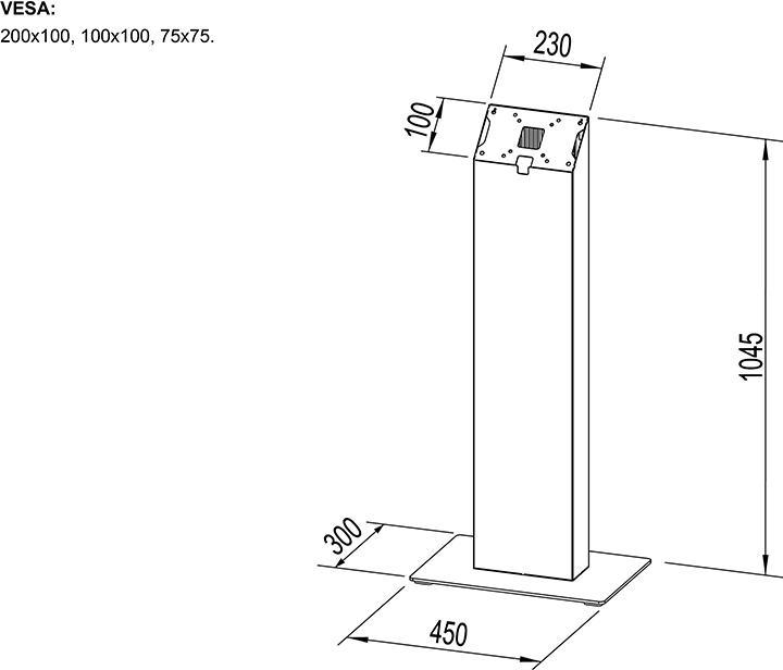 Produktbild DSS Indoor Kiosk 15-32", Metall, schwarz/5179