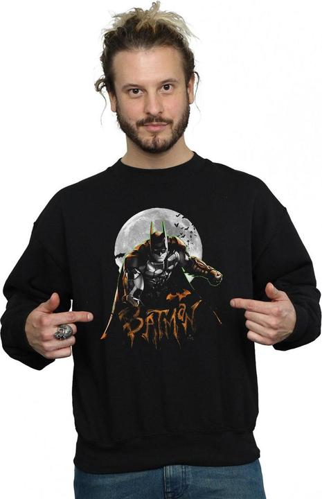 Actual product image Mens Batman Arkham Knight Halloween Moon Sweatshirt (S)