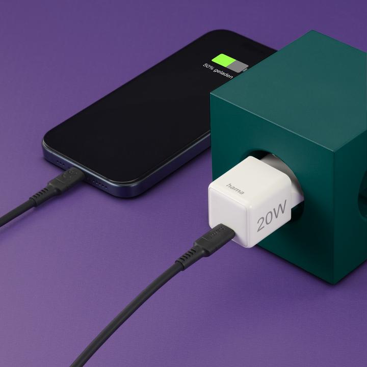 Produktbild Hama Schnellladegerät, USB-C, PD/Qualcomm®, Super-Mini-Charger, 20 W, Weiss (20 W)