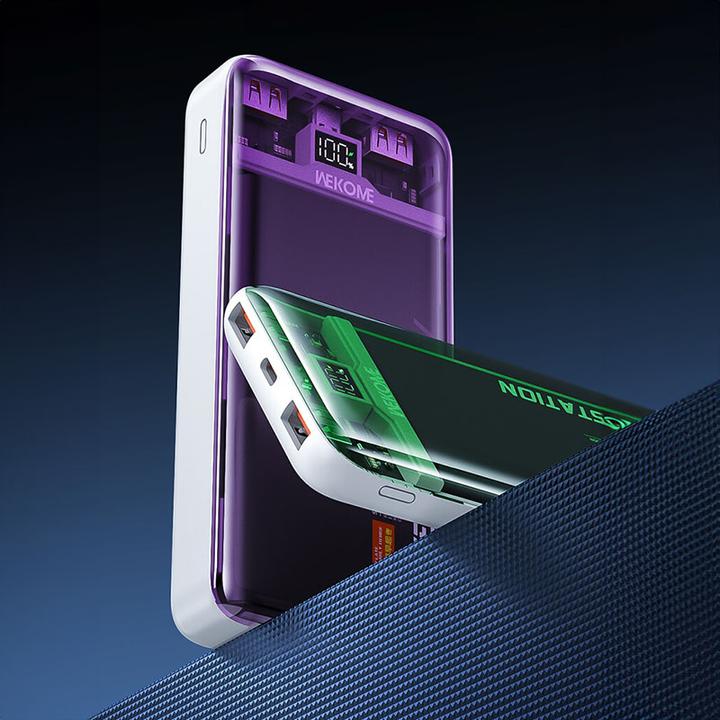 Image du produit Wekome WP-351 Vanguard-Serie – Powerbank 20000 mAh PD 20 W + QC 22,5 W (grün/transparent) (20000 mAh)