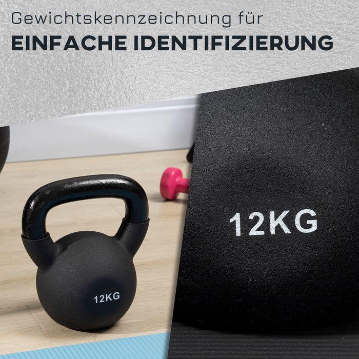 Actual product image Swisshandel24 12 KG Kettlebell Cast iron kettlebell with neoprene coating Floor-friendly kettlebell Weight (1 x 12 kg)