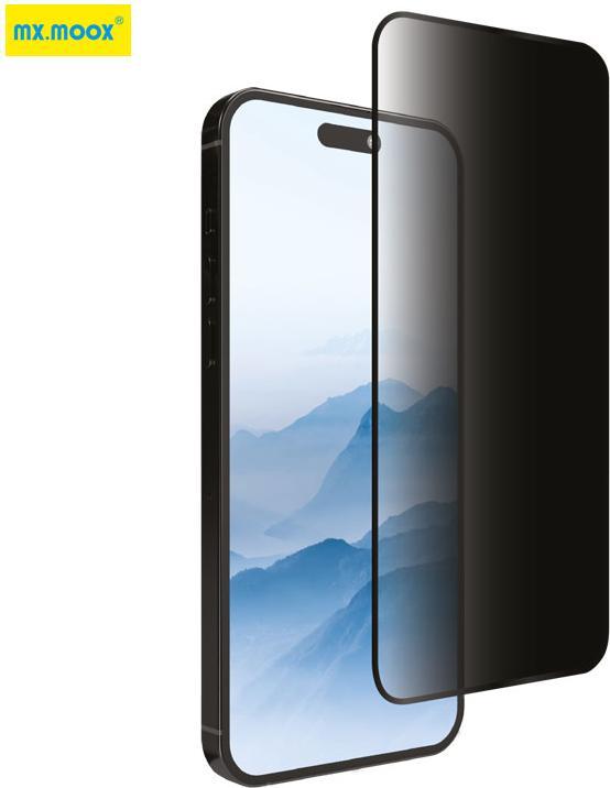 Actual product image Mx. Moox CORNING iPhone 14 Pro - Tempered Glass / Panzerglas - Privacy (1 Piece, Apple iPhone 14 Pro)