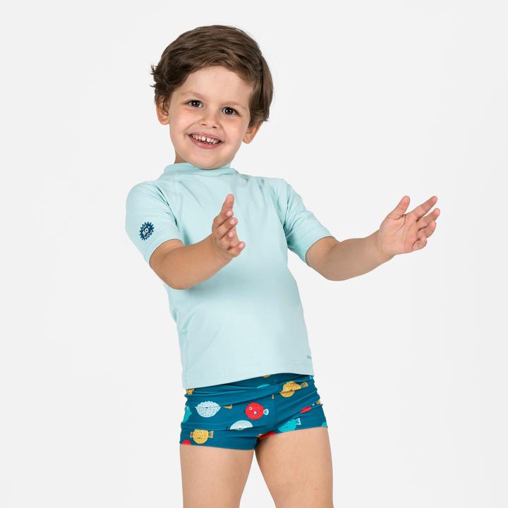 Nabaiji Badehose Boxer Baby/Kinder - Titou Plouf dunkelblau