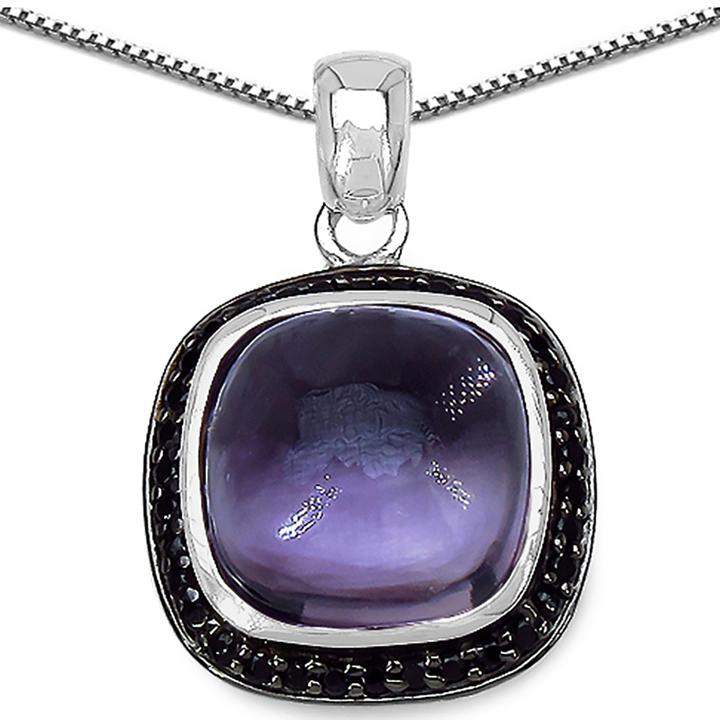 Produktbild Xen Anhänger mit Kette Amethyst Cushion-Cabochon 45 cm 925 Silber (925 Sterling Silber, 45 cm)